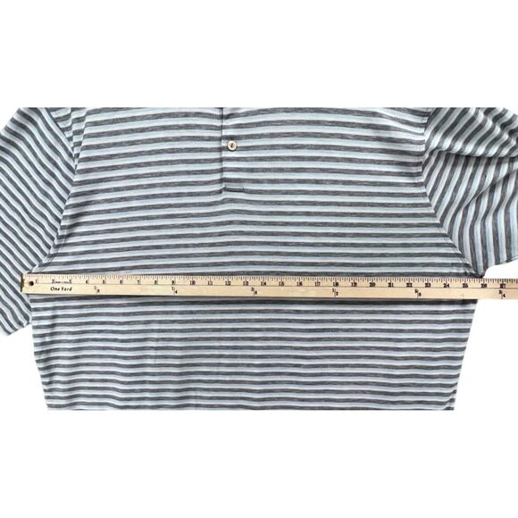 Peter Millar Polo Shirt XXL Blue Stripe Soft Tencel Blend Stretch Quick Dry Golf - Picture 6 of 13